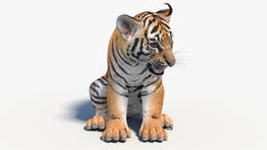 Rigged Tiger Cub 3D Model Thumbnail