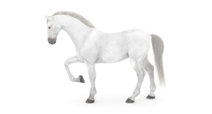 Rigged White Horse 3D Model Thumbnail