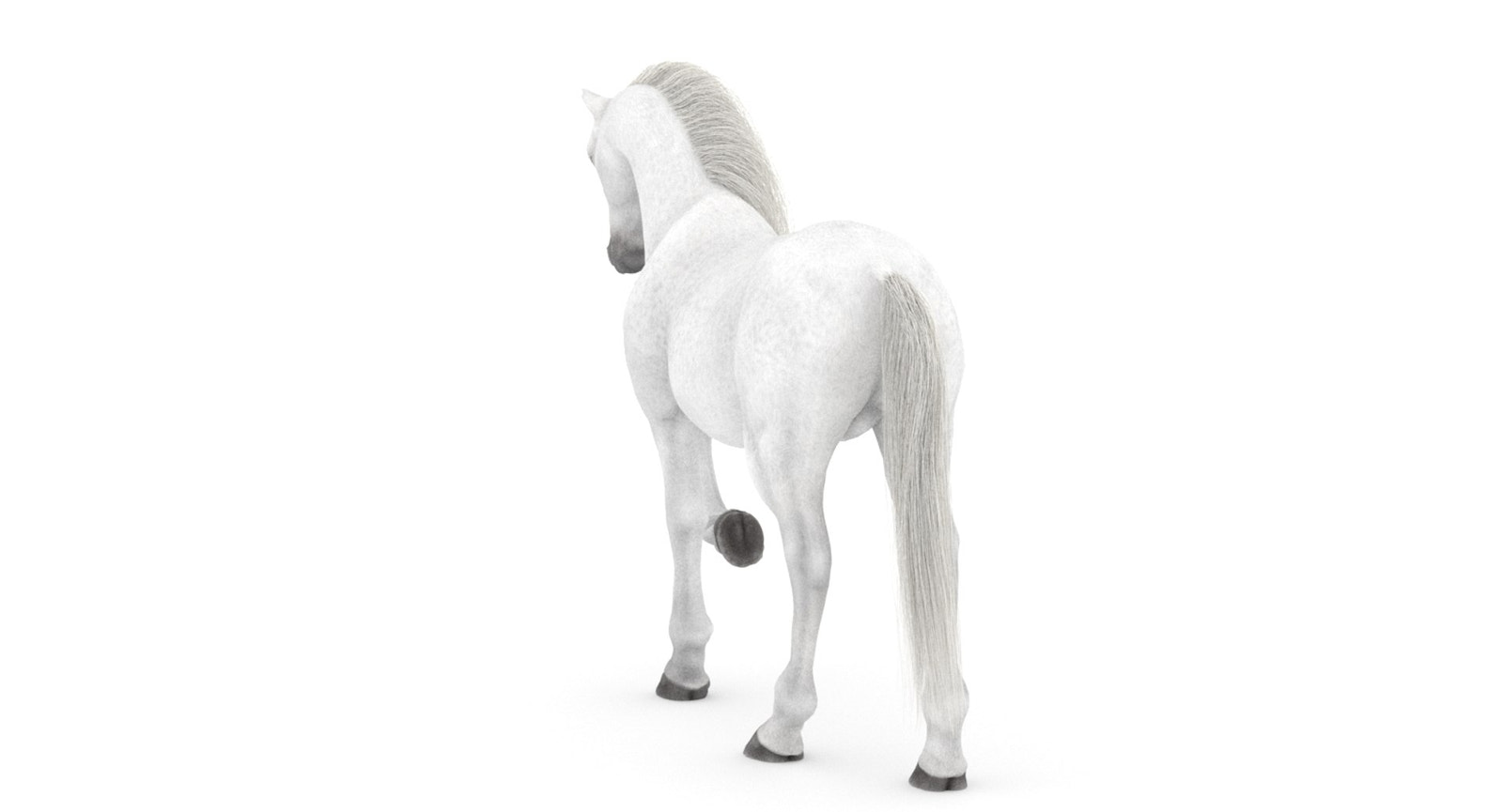 Rigged White Horse 3D Model