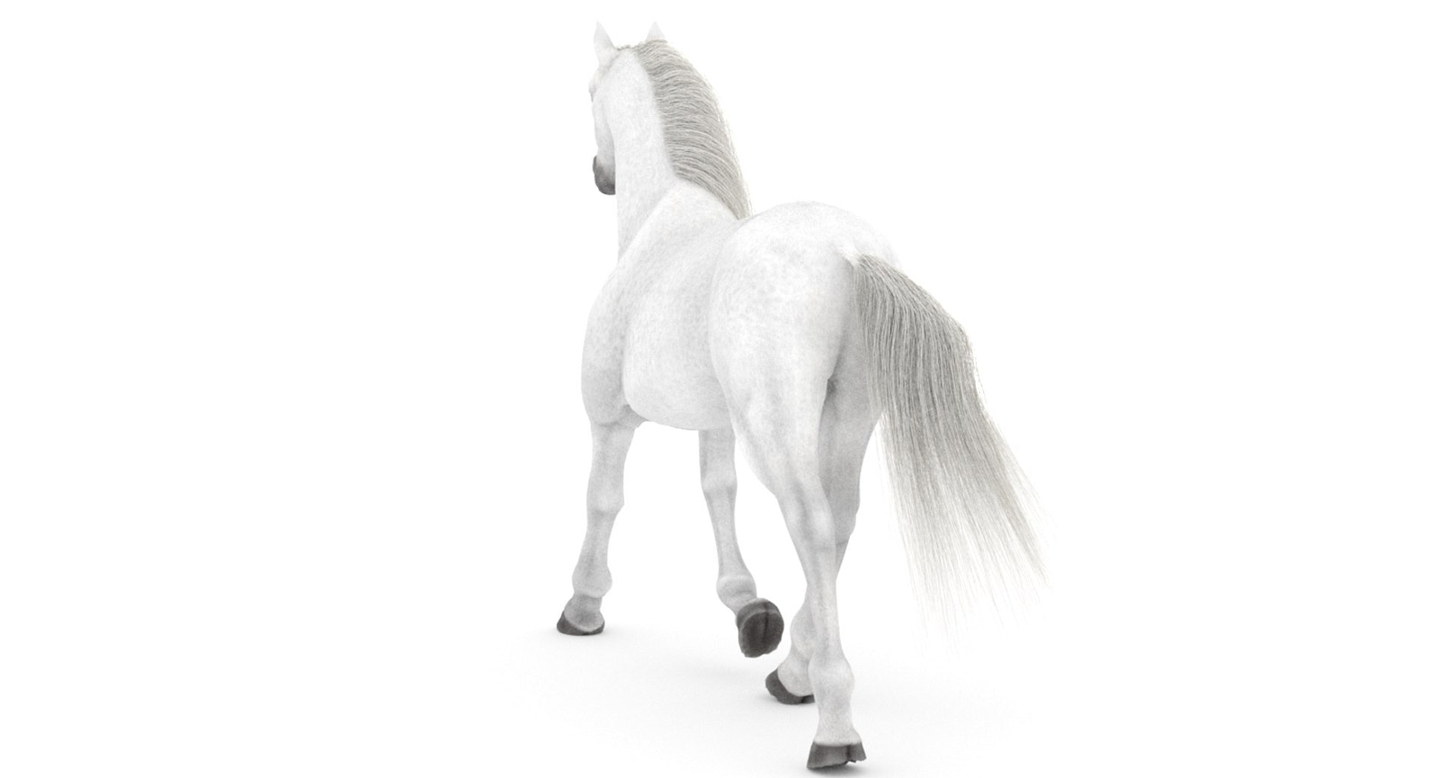 Rigged White Horse 3D Model