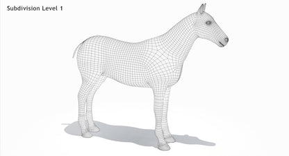 Rigged White Horse 3D Model