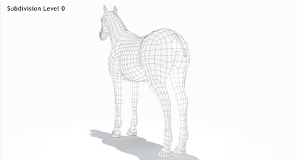 Rigged White Horse 3D Model