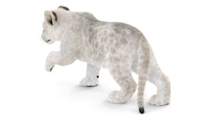 Rigged Lion Cub 3D Model with White Fur Thumbnail