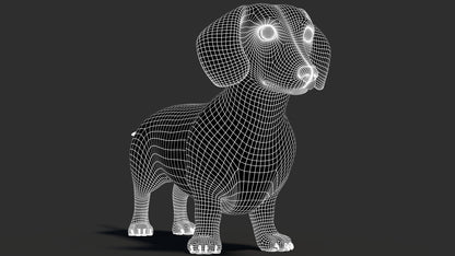 Rigged Dachshund Dog 3D Model