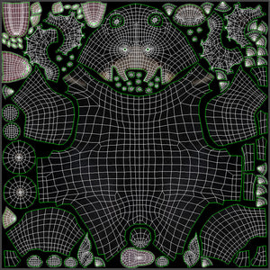 Sloth Bear 3D Model unwrap Thumbnail