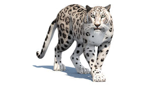 Animated Snow Leopard 3D Model for Game Thumbnail