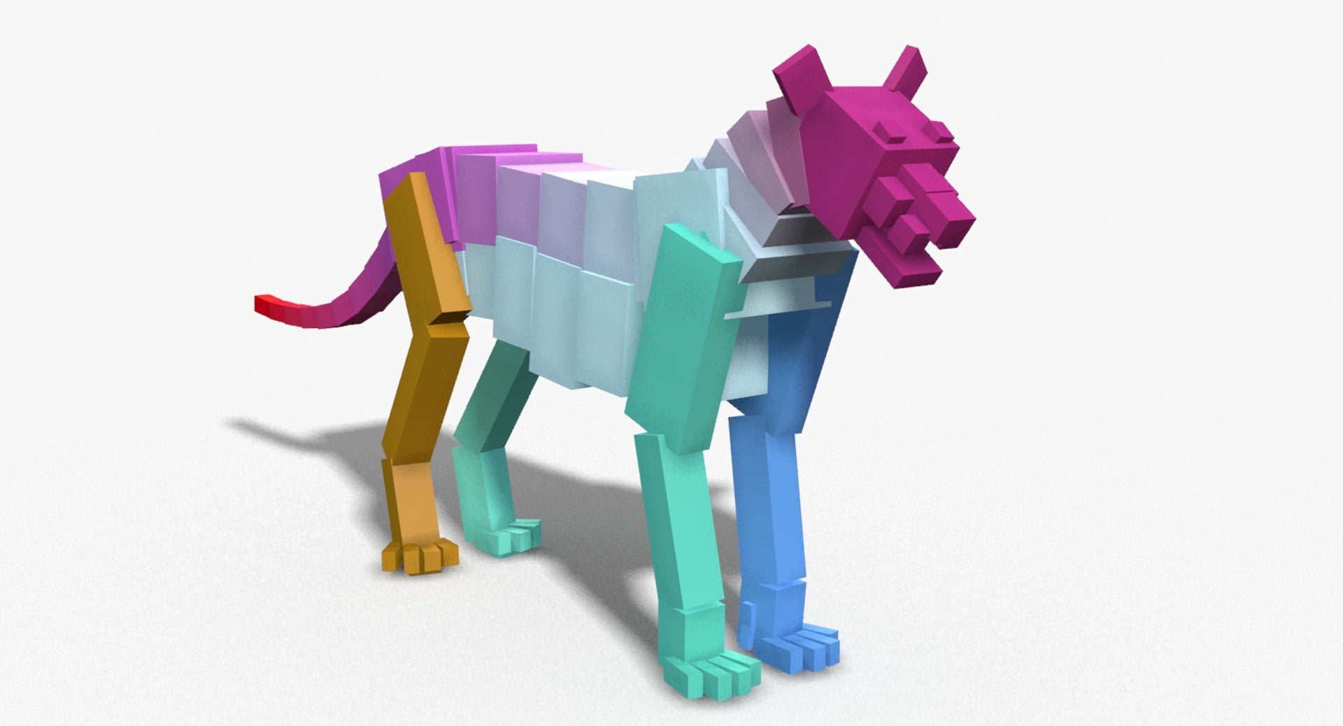 Animated Big Cats 3D Model Fur