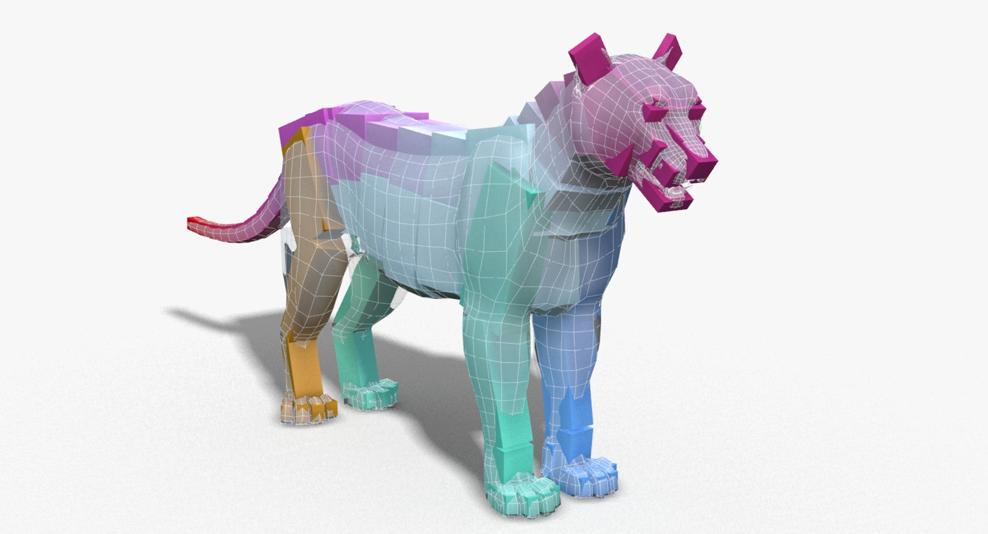 Animated Big Cats 3D Model Fur