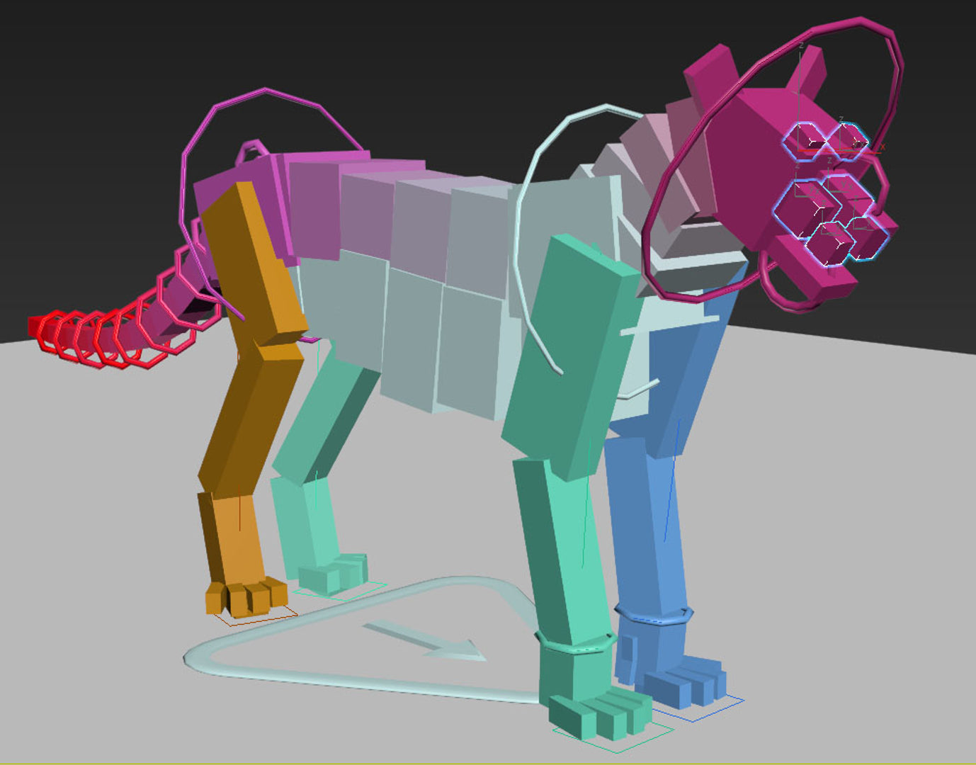 Animated Big Cats 3D Model Fur