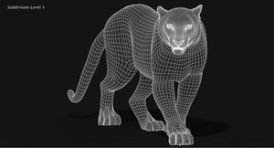 Animated Big Cats 3D Model Fur Thumbnail