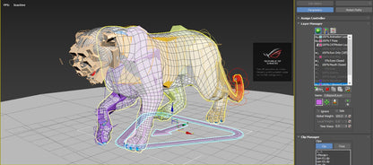 Animated Snow Leopard 3D Model Fur