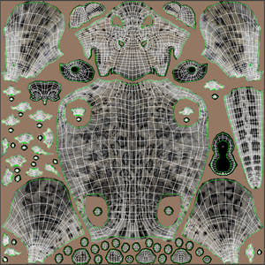 Snow Leopard 3D Model Body UVs Thumbnail