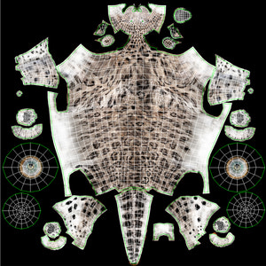 Snow Leopard 3D Model Body UVs Thumbnail