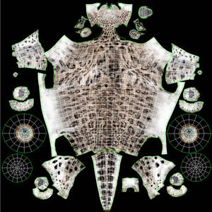 Snow Leopard 3D Model Body UVs Thumbnail