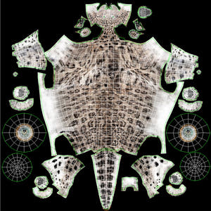 Snow Leopard 3D Model Body UVs Thumbnail