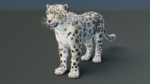 Static Snow Leopard 3D Model — Game-Ready, 8K PBR Thumbnail
