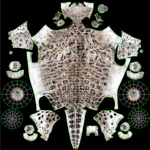 Snow Leopard 3D Model Body UVs Thumbnail