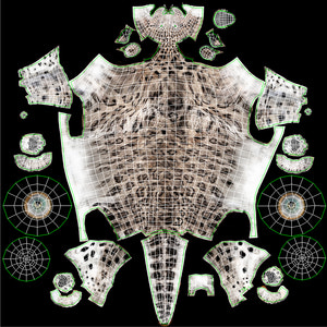 Snow Leopard 3D Model Body UVs Thumbnail