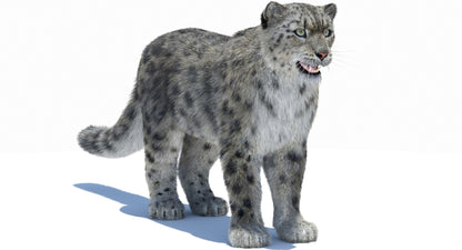 Snow Leopard 3D Model with Fur - 3ds Max Mental Ray Renderer