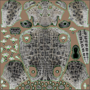 Snow Leopard 3D Model Body UVs Thumbnail