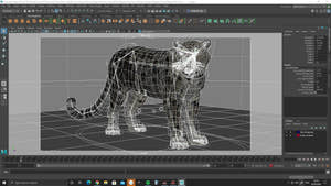 Rigged Snow Leopard 3D Model Maya Printscreen Thumbnail