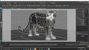 Rigged Snow Leopard 3D Model Maya Printscreen Thumbnail