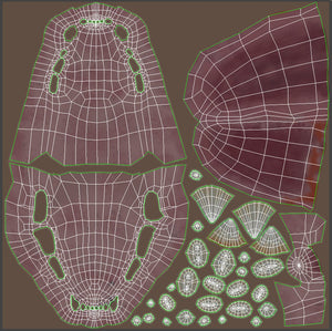 Sri Lankan Leopard 3D Model Mouth UVs