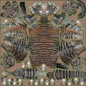 Realsitic Tiger 3D Model Body UVs Thumbnail
