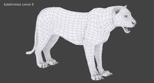 Animated Tiger White and Natural 3D Model Thumbnail