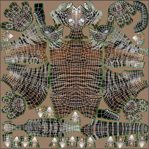 Tiger 3D Model Body UVs Thumbnail