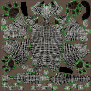 White tiger 3D model body uvs Thumbnail