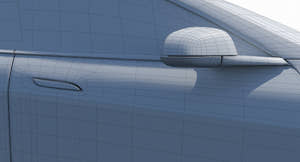 2014 Tesla Model S 3D Model Wireframe View Subdivision Level 0 Thumbnail