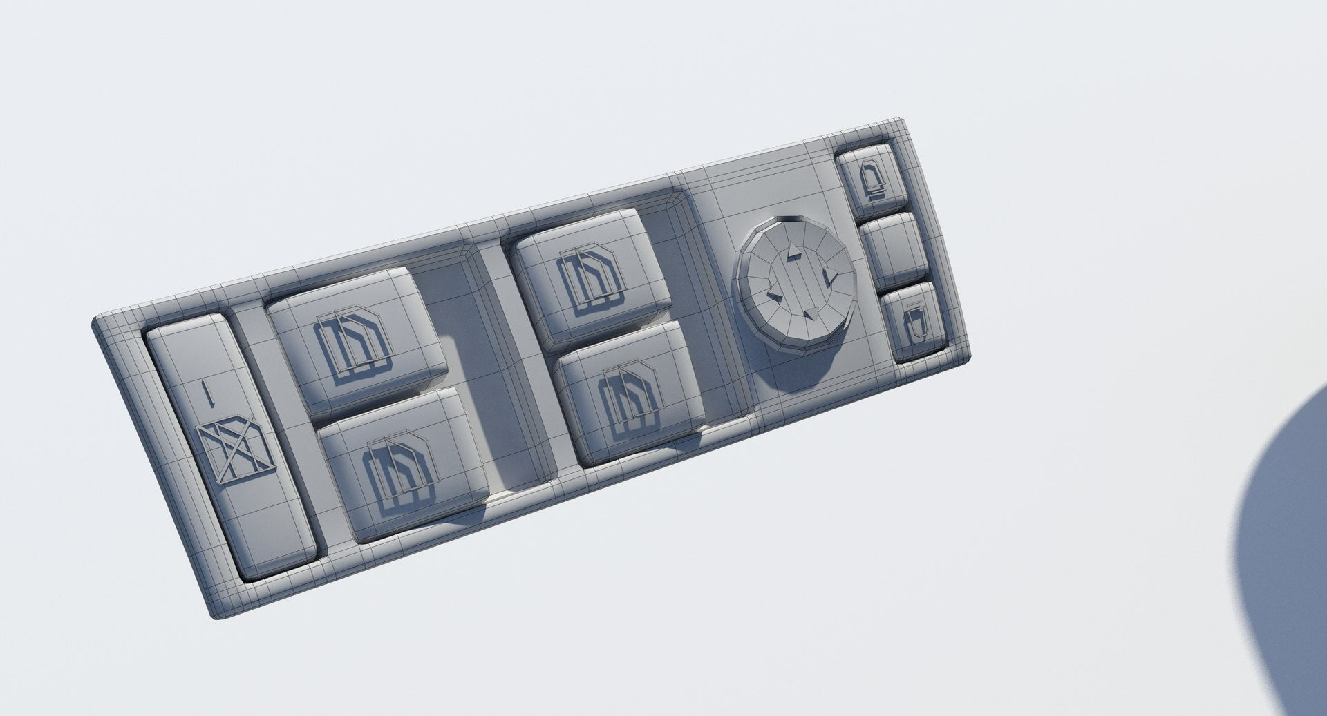 2014 Tesla Model S 3D Model Wireframe View Subdivision Level 0