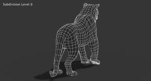 Animated Big Cats 3D Model Fur Thumbnail