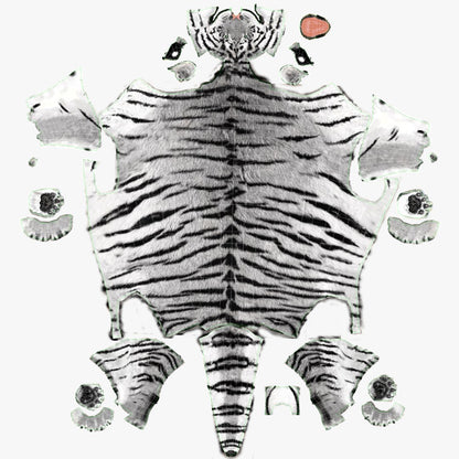 Animated Tiger 3D Model with White and Natural Variations