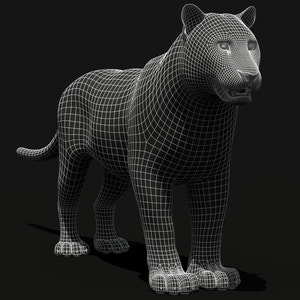 Animated Tiger 3D Model with White and Natural Variations Thumbnail