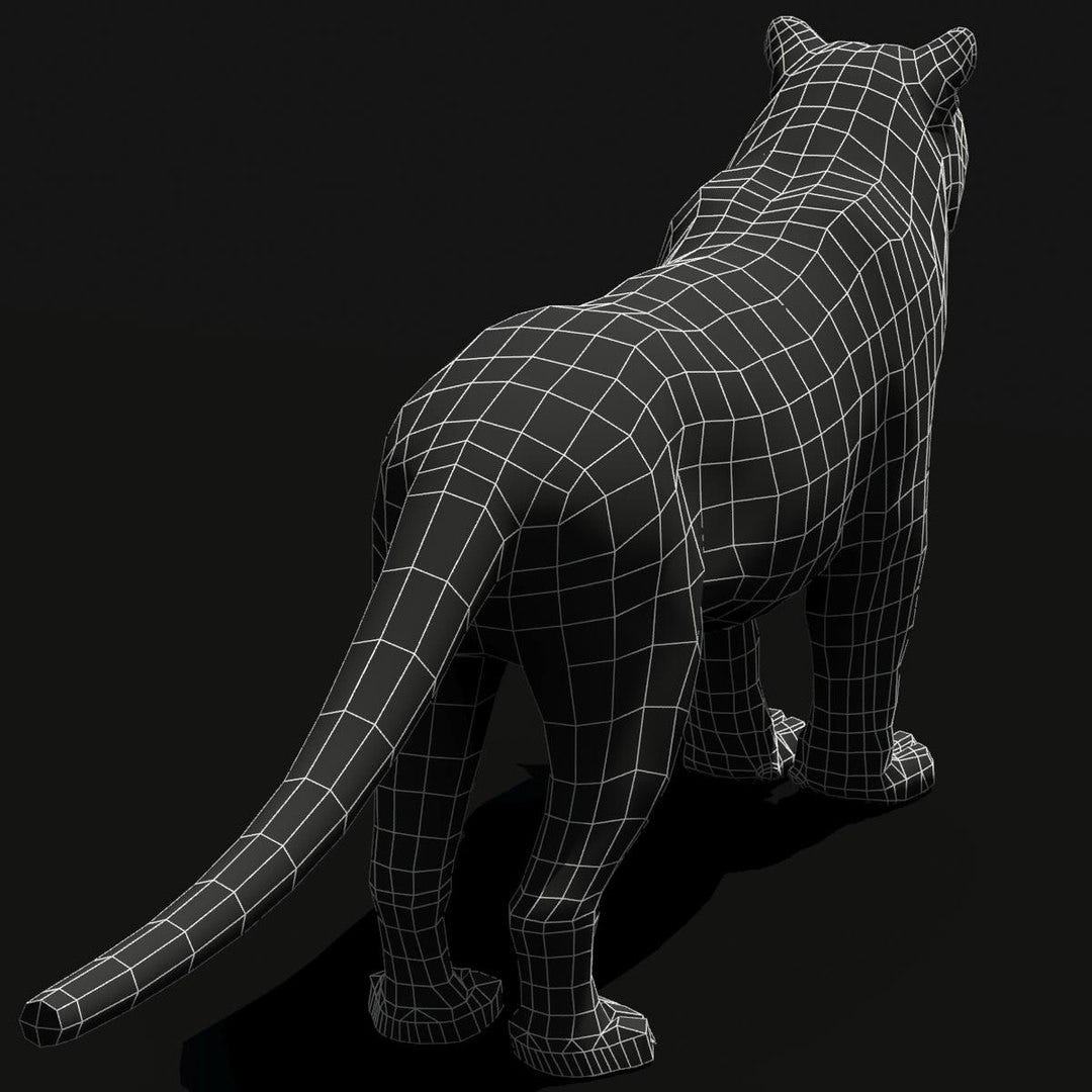 Tiger White and Natural 3D Model