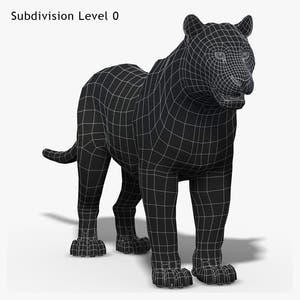 Siberian White Tiger 3D Model - Hair and Fur Thumbnail