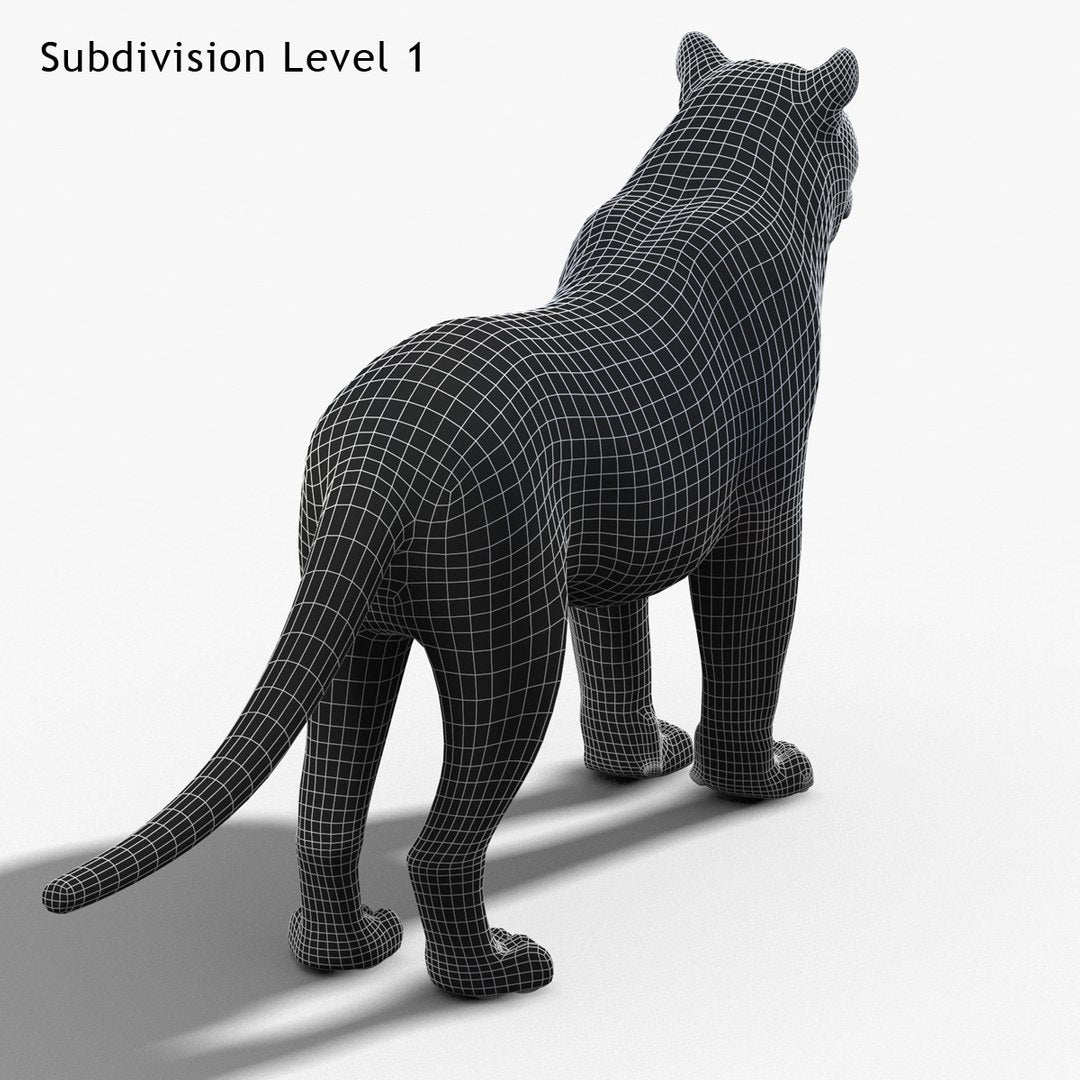 Tiger White Fur 3D Model