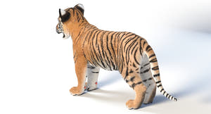 Realistic Baby Tiger 3D Model Thumbnail