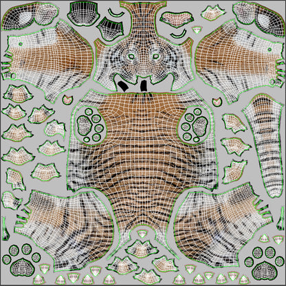 Tiger Cub 3D Model with Groomed Hair
