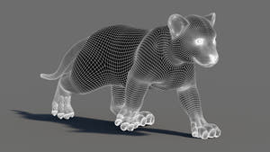 Animated White Tiger Cub 3D Model - Game-Ready Thumbnail