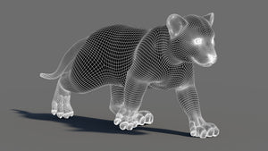 Animated Tiger Cub 3D Model Thumbnail