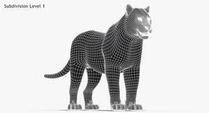 Tiger Amur Fur Two Color 3D Model Thumbnail