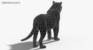 Tiger Amur Fur Two Color 3D Model Thumbnail
