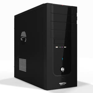 Black computer tower on a white background Thumbnail