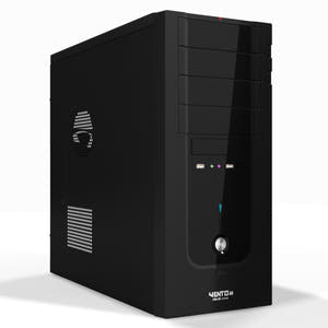 Black computer tower on a white background Thumbnail