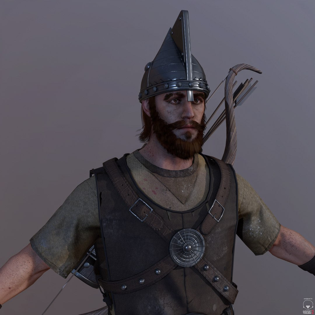 Realistic Archer 3D Model - Close Up