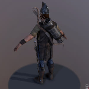 Game-Ready Archer 3D Model Thumbnail