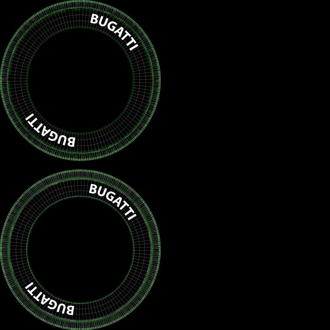 Bugatti Type 41 Royale Esders 3D Model Tire UVs